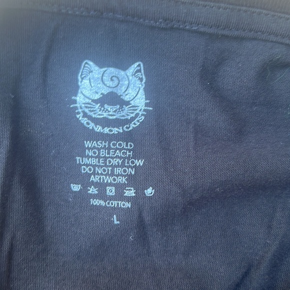 Monmoncats NWOT Butterfly Cats graphic down both long sleeves 100% cotton size L - Picture 6 of 8